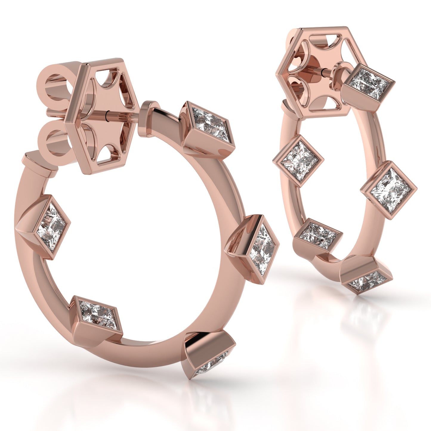 The Mingled Princesses Earrings - Small Hoop - 15mm - 18K / Platinum