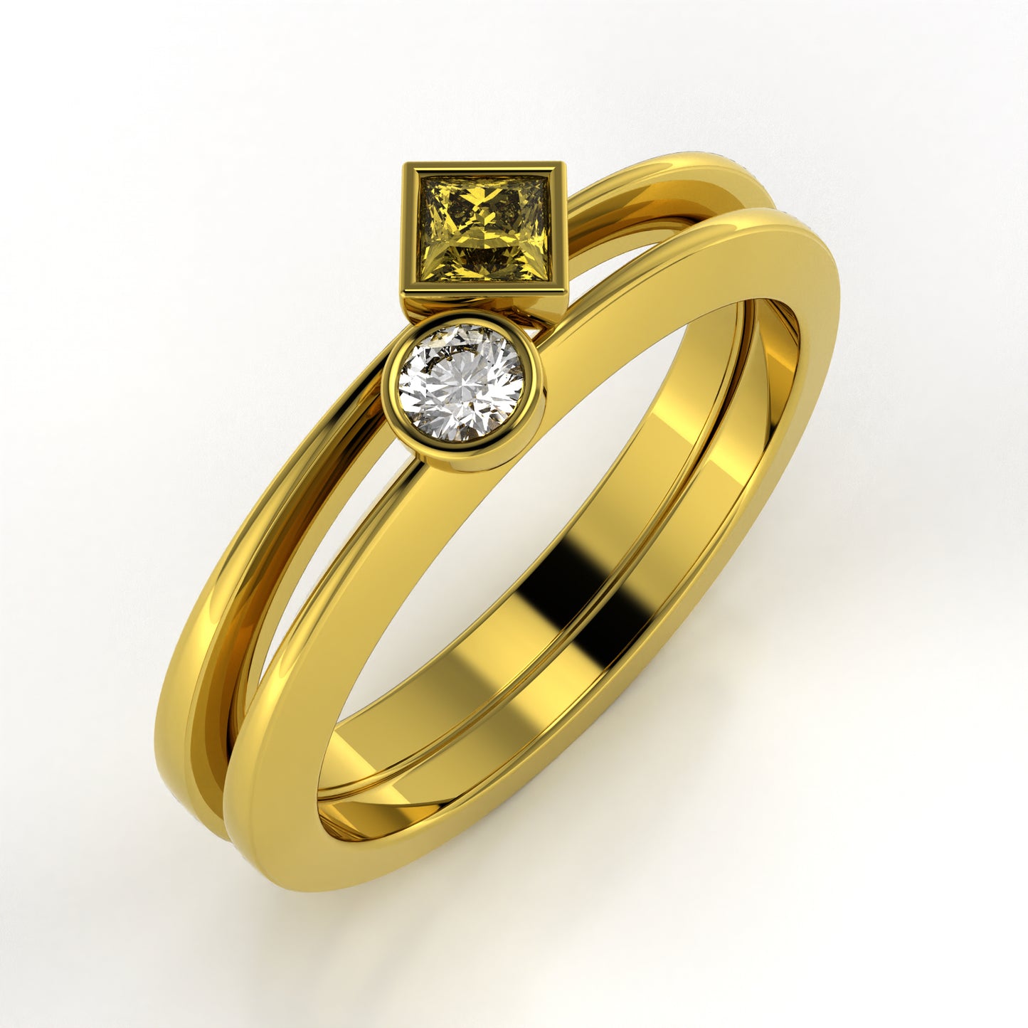 The Mingled Princesses - Single Stone - 18K / Platinum