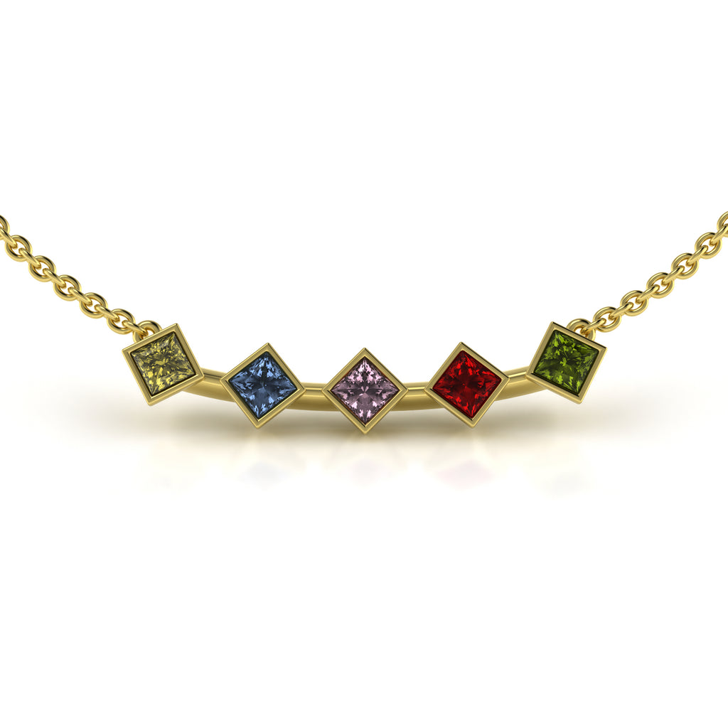 The 5 Princesses Sapphire Necklace - 18K / Platinum