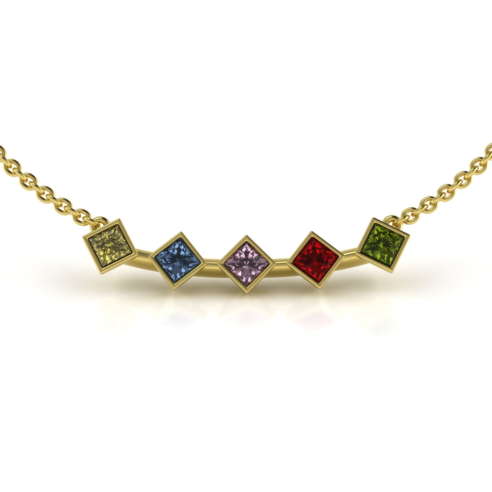The 5 Princesses Sapphire Necklace - 18K / Platinum