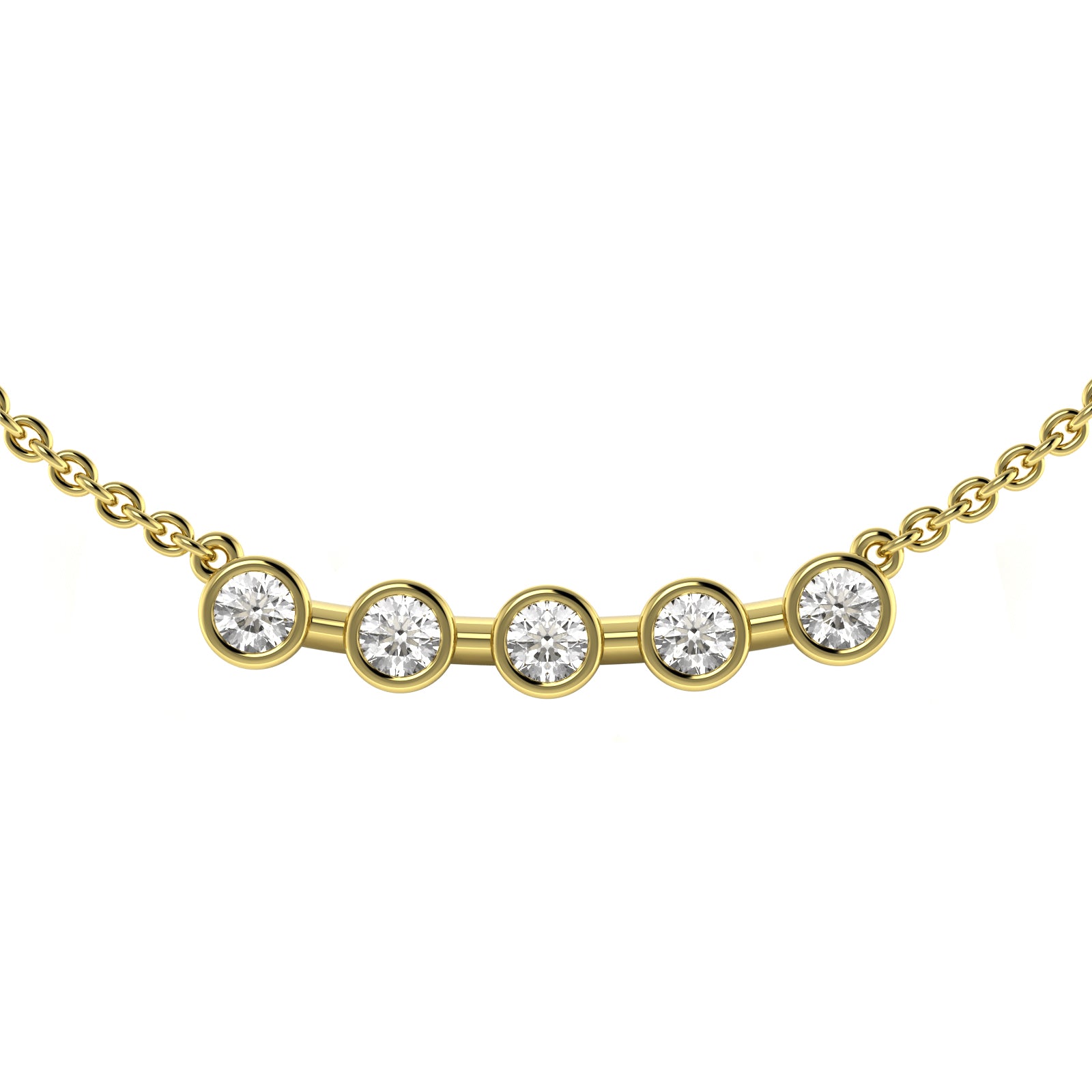 The 5 Rounds Sapphire Necklace - 18K / Platinum