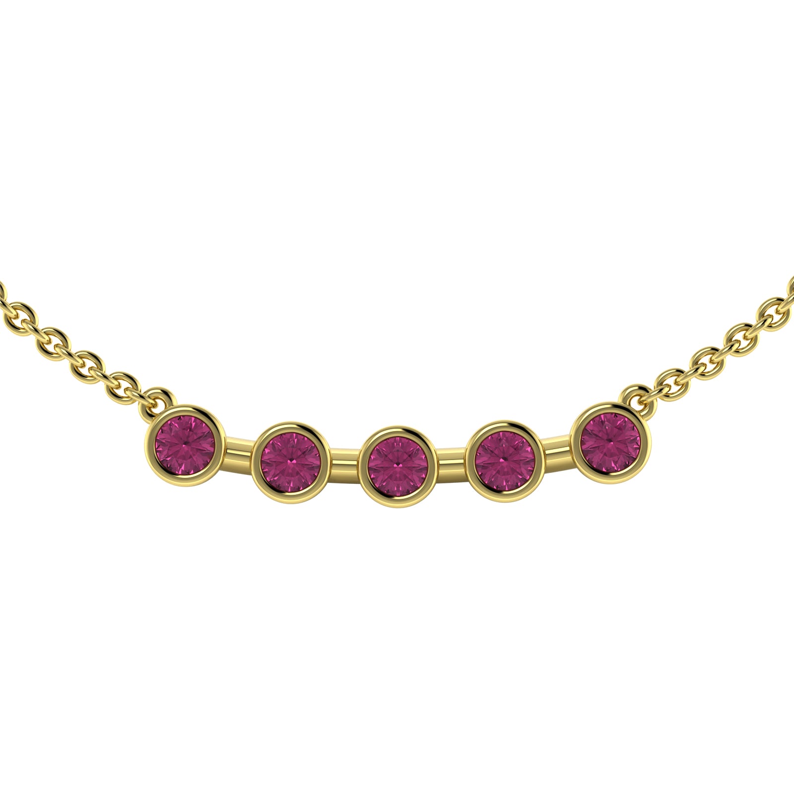 The 5 Rounds Sapphire Necklace - 18K / Platinum
