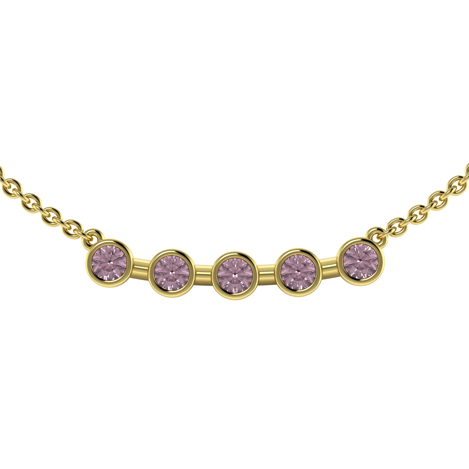 The 5 Rounds Sapphire Necklace - 18K / Platinum