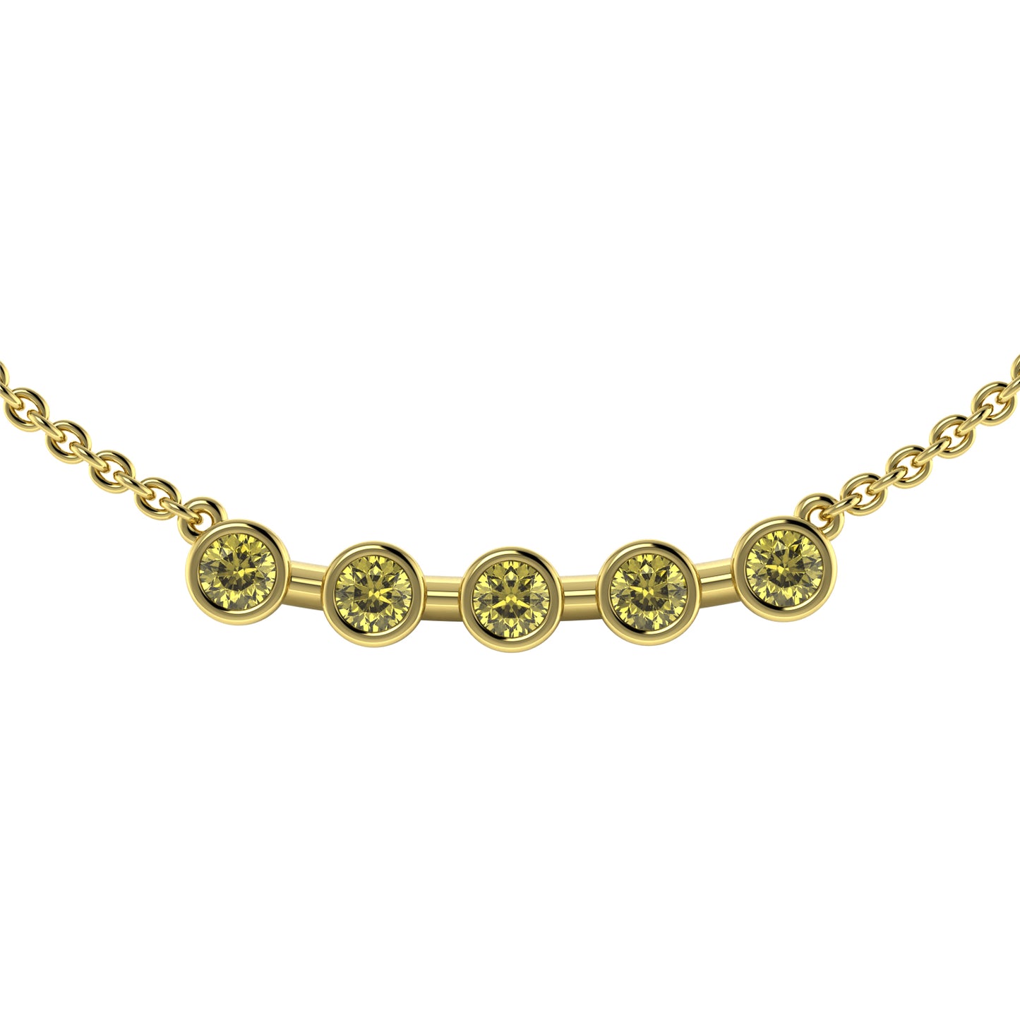 The 5 Rounds Sapphire Necklace - 18K / Platinum