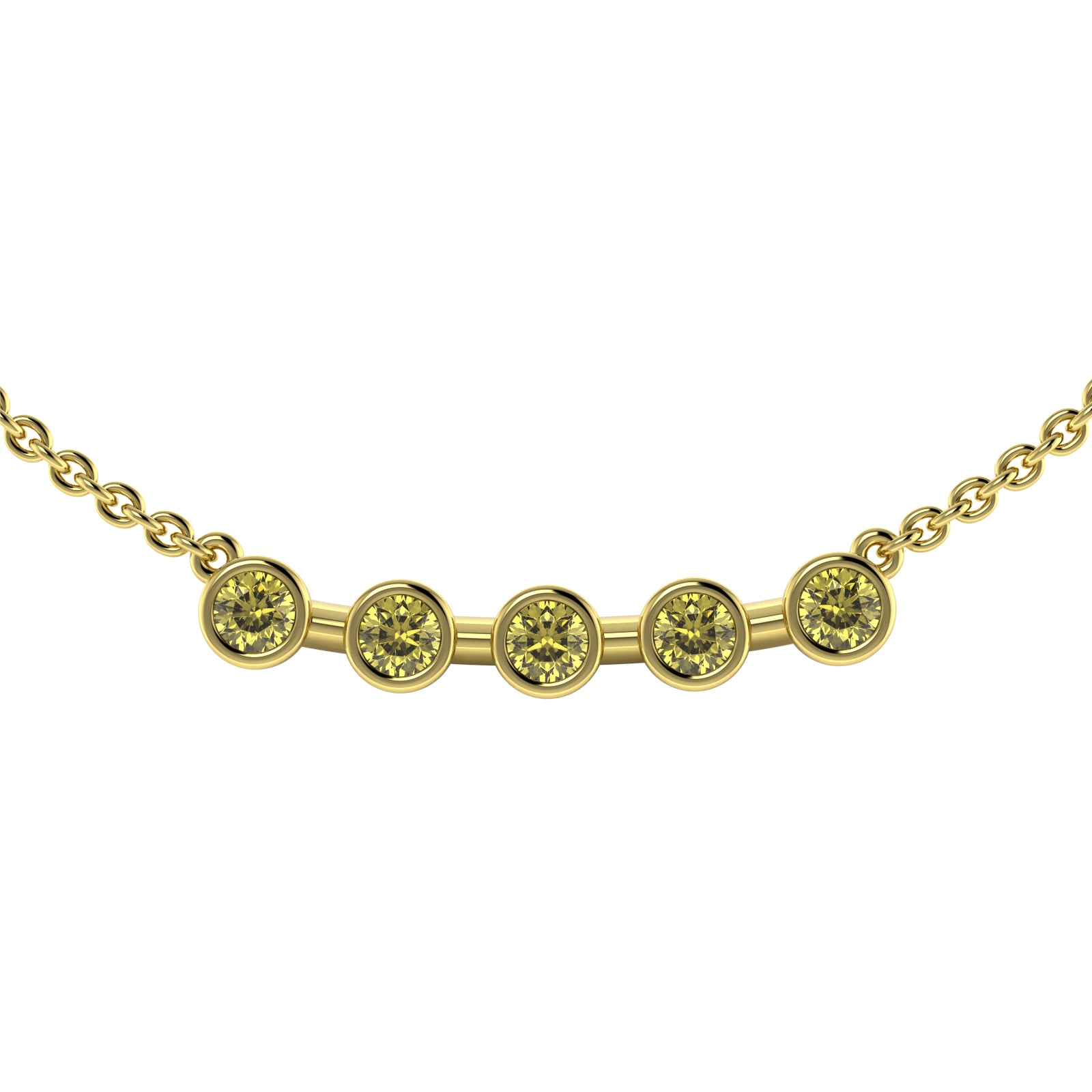 The 5 Rounds Sapphire Necklace - 18K / Platinum