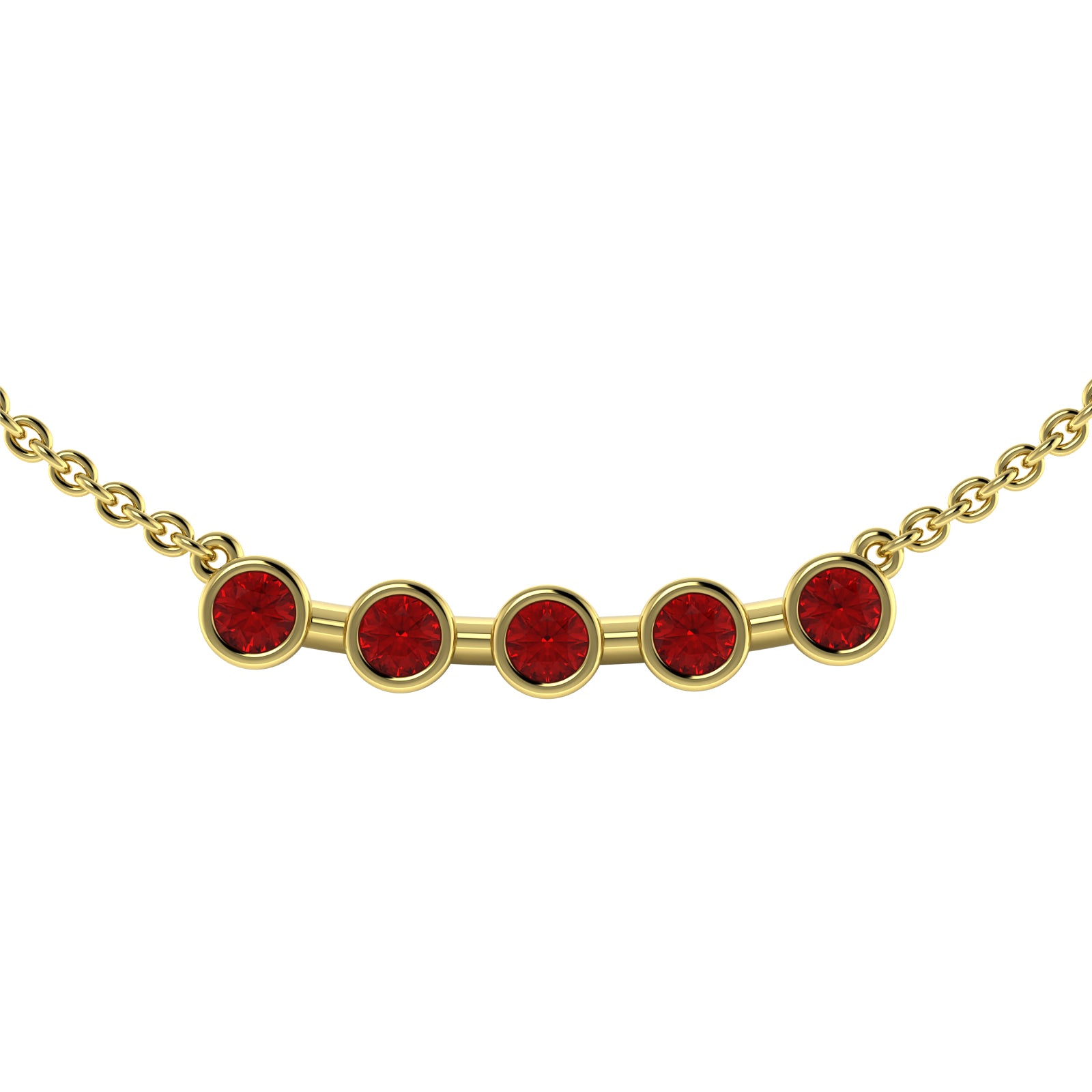 The 5 Rounds Sapphire Necklace - 18K / Platinum
