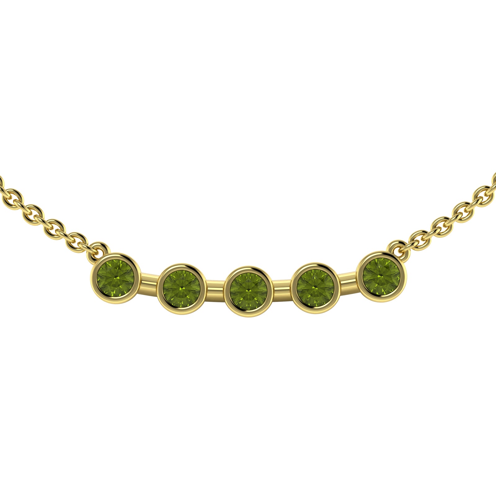 The 5 Rounds Sapphire Necklace - 18K / Platinum
