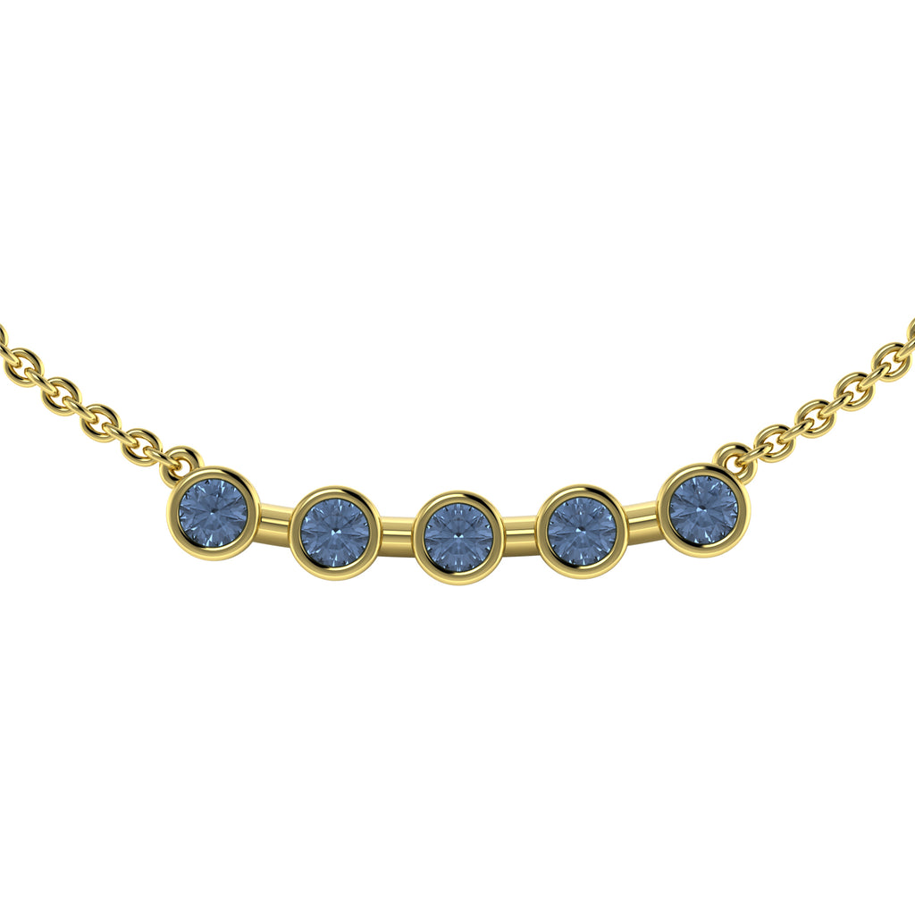 The 5 Rounds Sapphire Necklace - 18K / Platinum