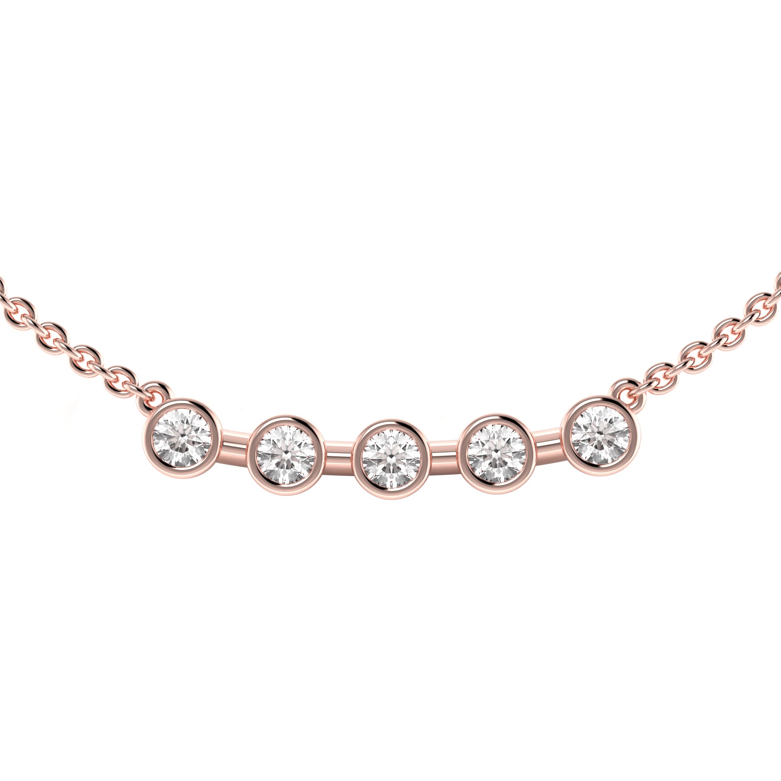 The 5 Rounds Sapphire Necklace - 18K / Platinum