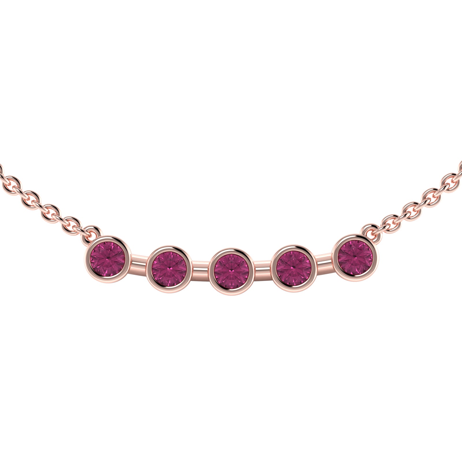 The 5 Rounds Sapphire Necklace - 18K / Platinum