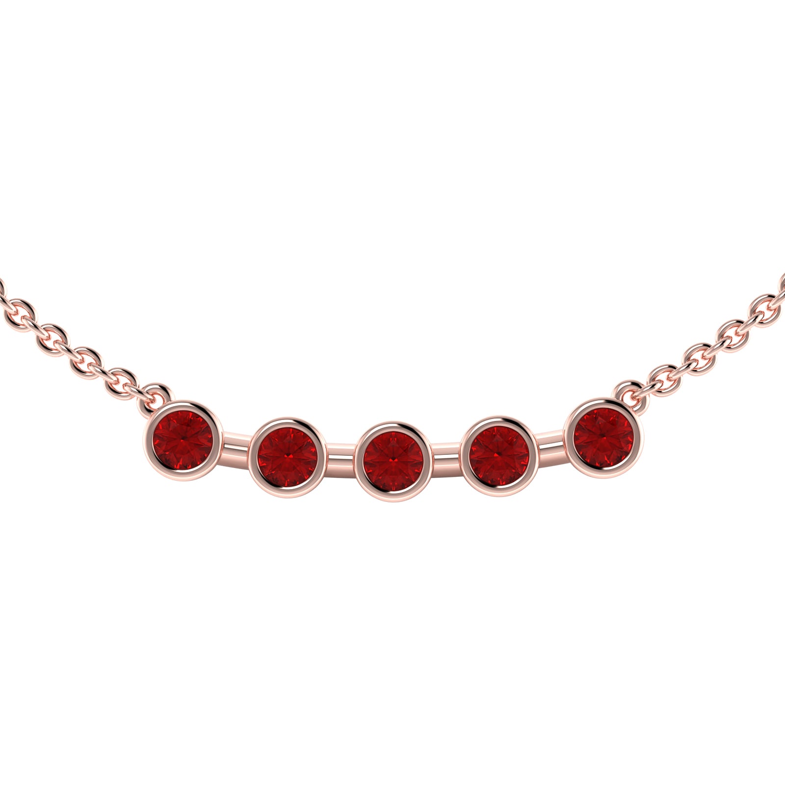 The 5 Rounds Sapphire Necklace - 18K / Platinum