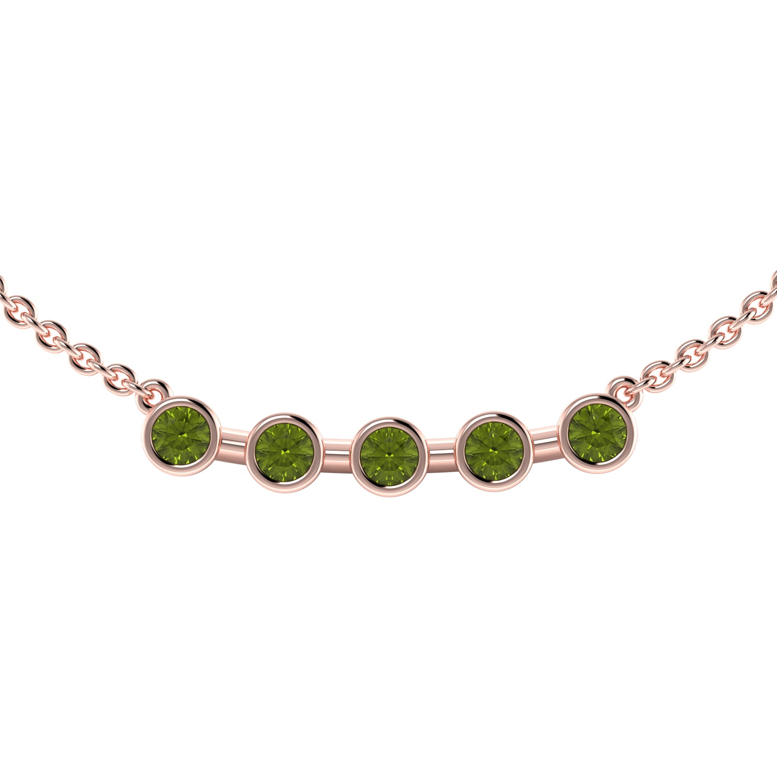 The 5 Rounds Sapphire Necklace - 18K / Platinum