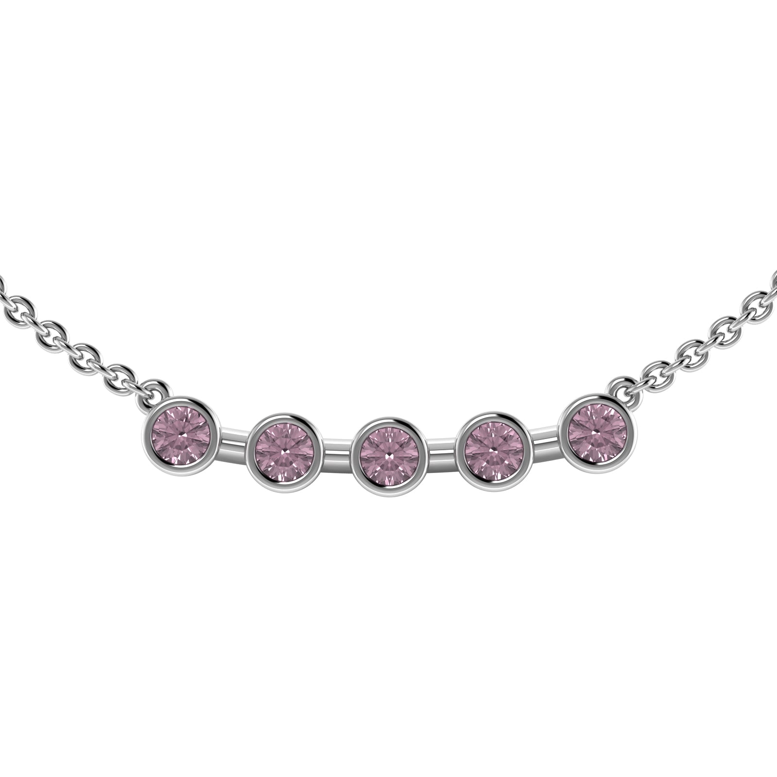 The 5 Rounds Sapphire Necklace - 18K / Platinum