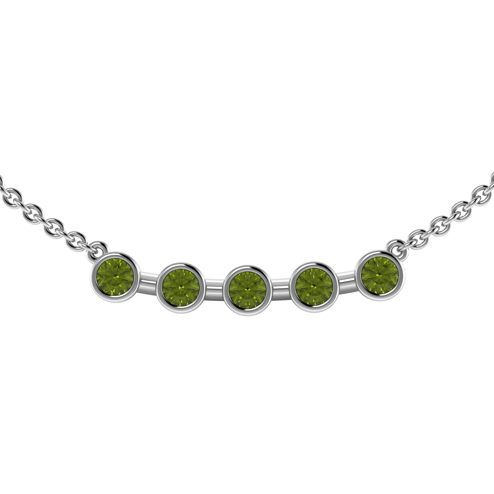 The 5 Rounds Sapphire Necklace - 18K / Platinum