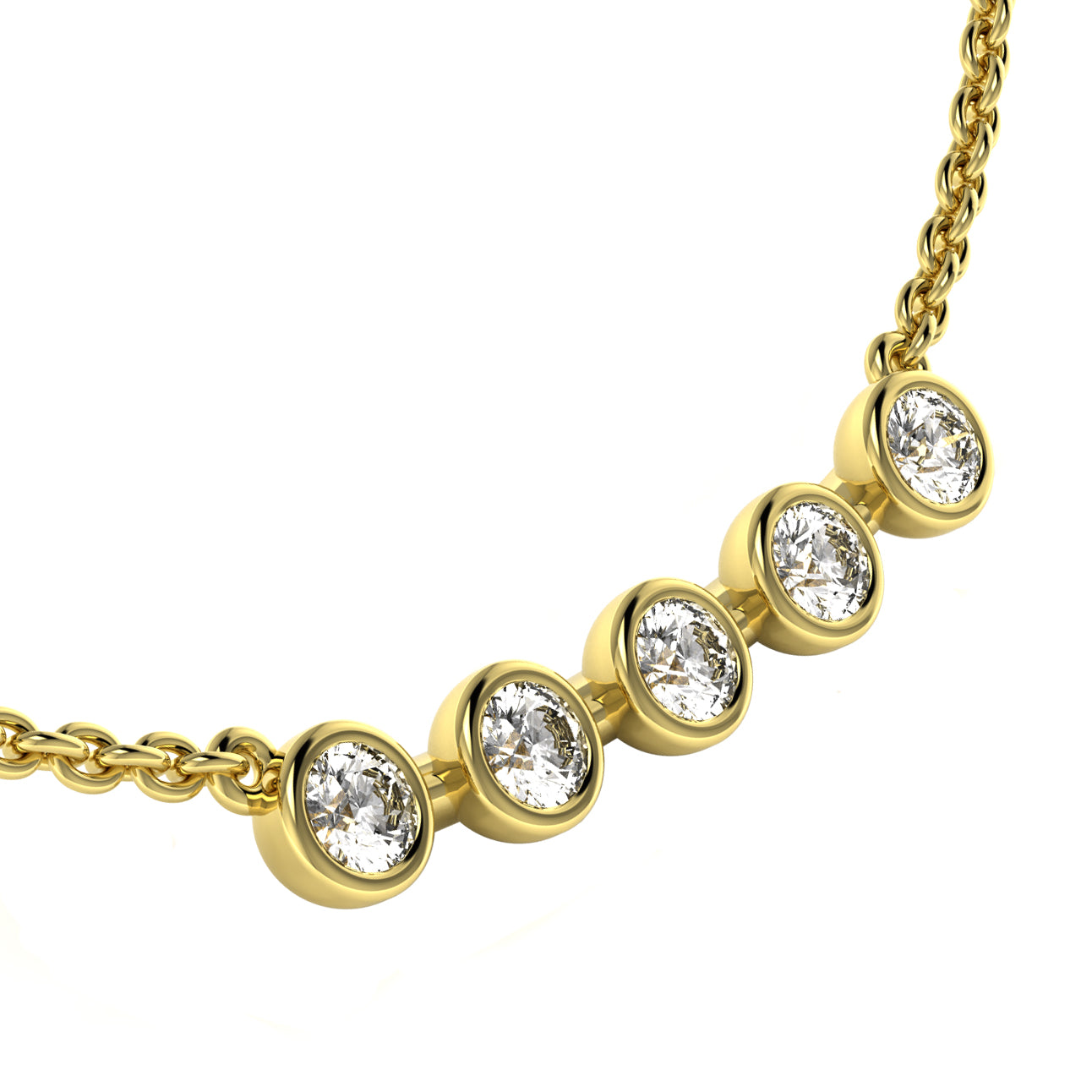 The 5 Rounds Sapphire Necklace - 18K / Platinum