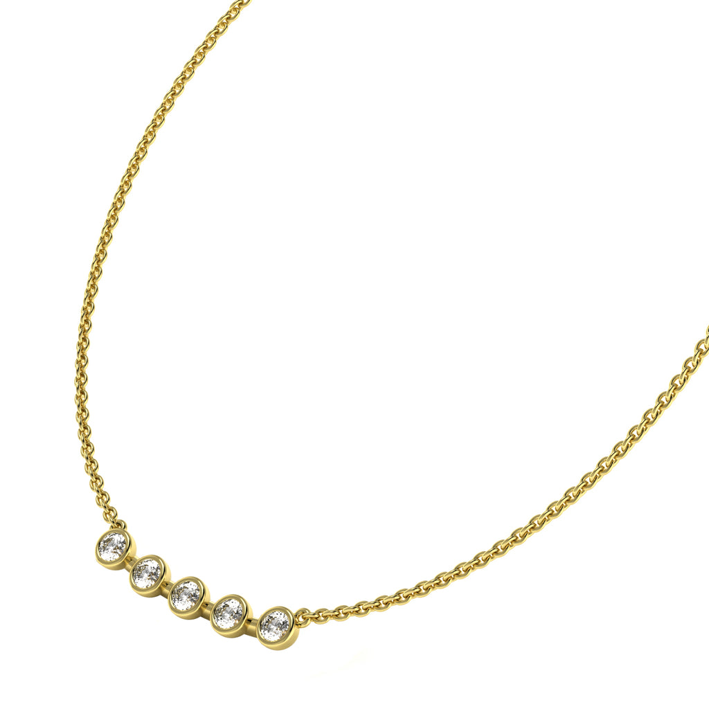 The 5 Rounds Sapphire Necklace - 18K / Platinum