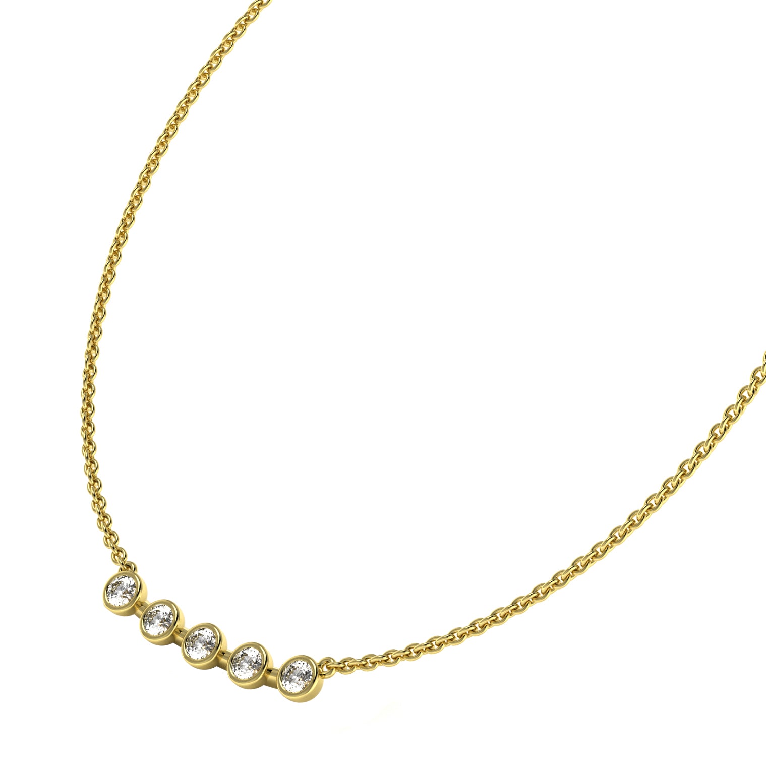 The 5 Rounds Sapphire Necklace - 18K / Platinum