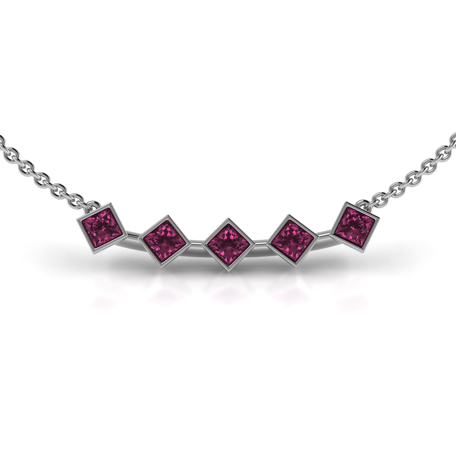 The 5 Princesses Sapphire Necklace - 18K / Platinum