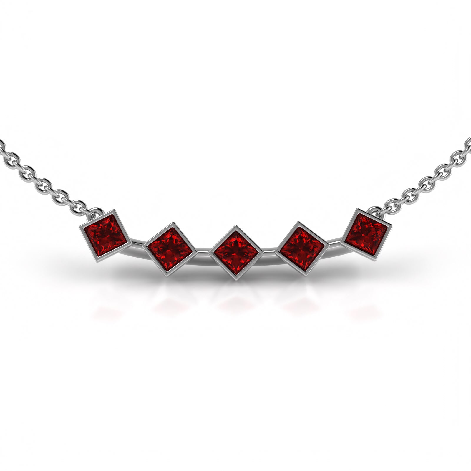 The 5 Princesses Sapphire Necklace - 18K / Platinum