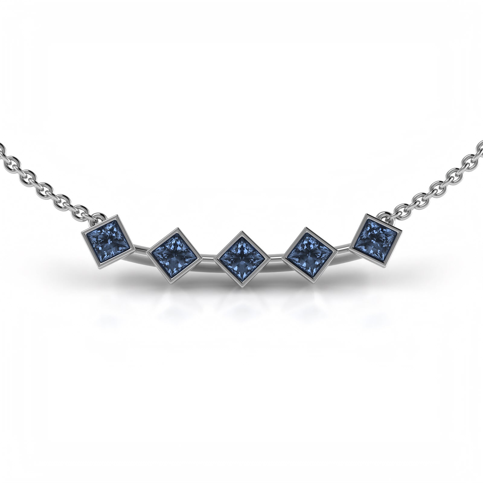The 5 Princesses Sapphire Necklace - 18K / Platinum
