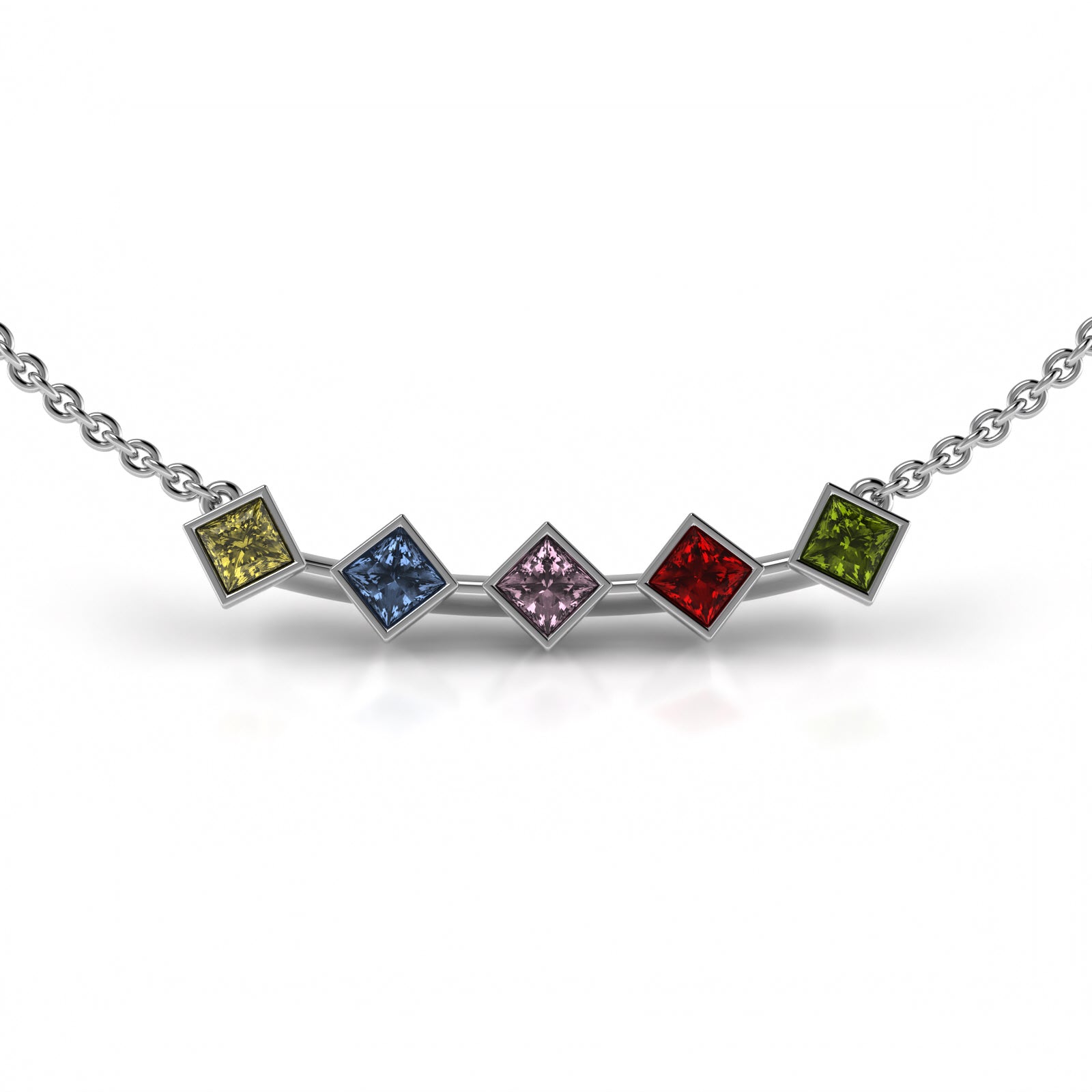 The 5 Princesses Sapphire Necklace - 18K / Platinum
