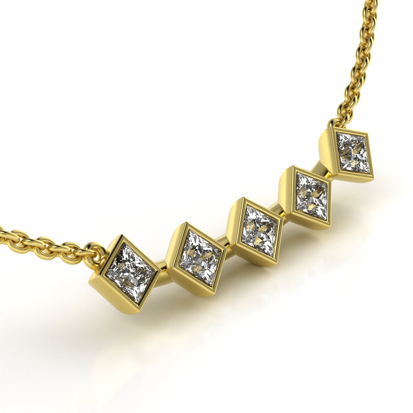 The 5 Princesses Sapphire Necklace - 18K / Platinum