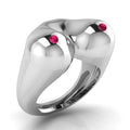 The Bust Ring - Breast Ring with Natural Diamonds or Natural Rubies