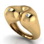 The Bust Ring - Breast Ring with Natural Diamonds or Natural Rubies