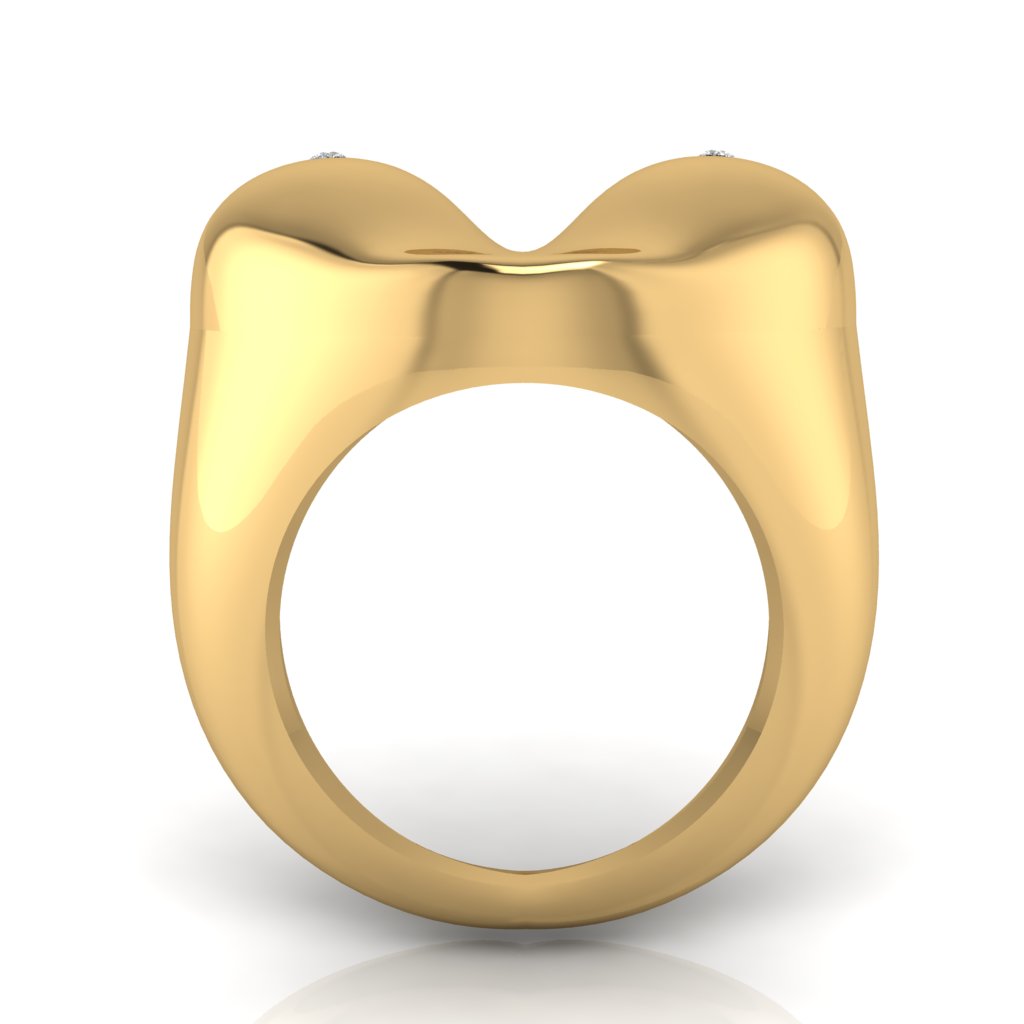 The Bust Ring - Breast Ring with Natural Diamonds or Natural Rubies