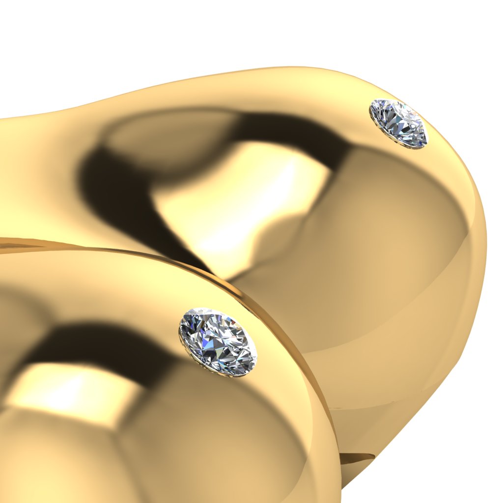 The Bust Ring - Breast Ring with Natural Diamonds or Natural Rubies