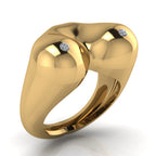 The Bust Ring - Breast Ring with Natural Diamonds or Natural Rubies
