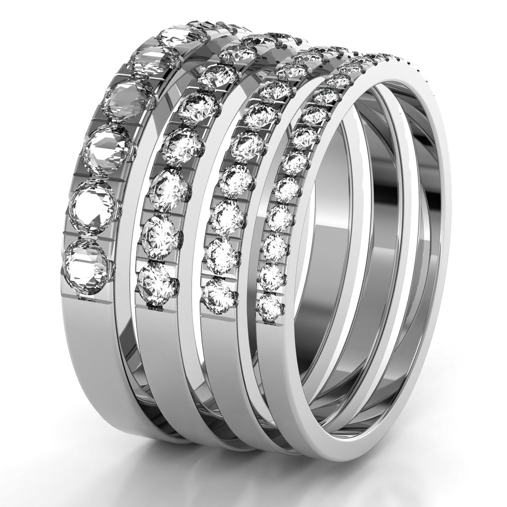 Micro-Pavé Half Eternity Band