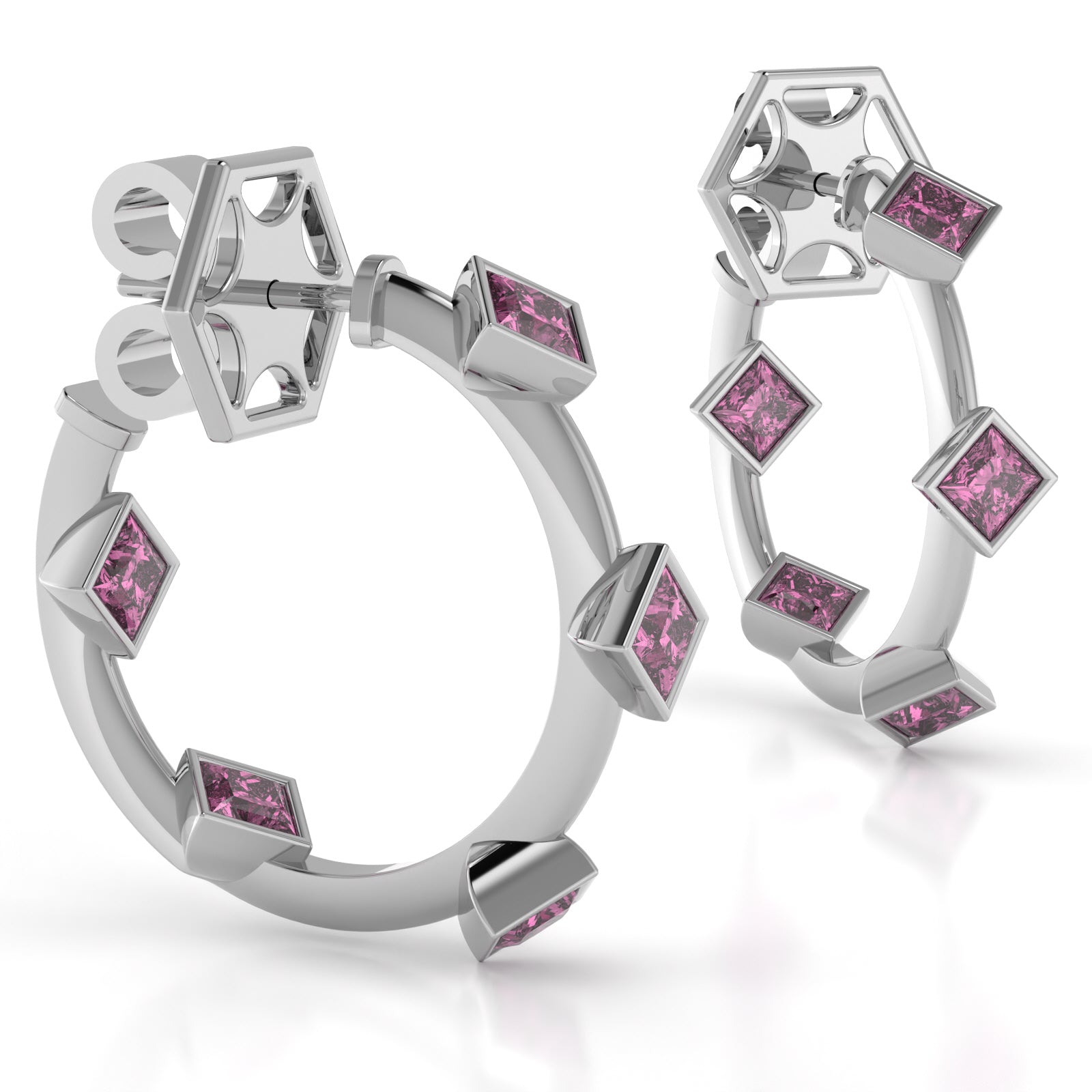 The Mingled Princesses Earrings - Small Hoop - 15mm - 18K / Platinum