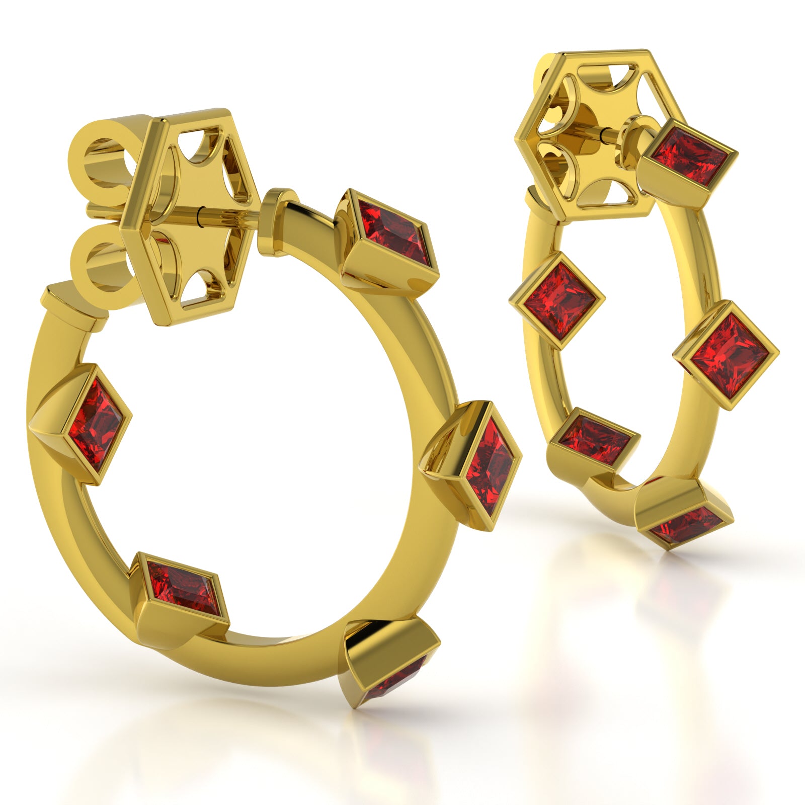 The Mingled Princesses Earrings - Small Hoop - 15mm - 18K / Platinum