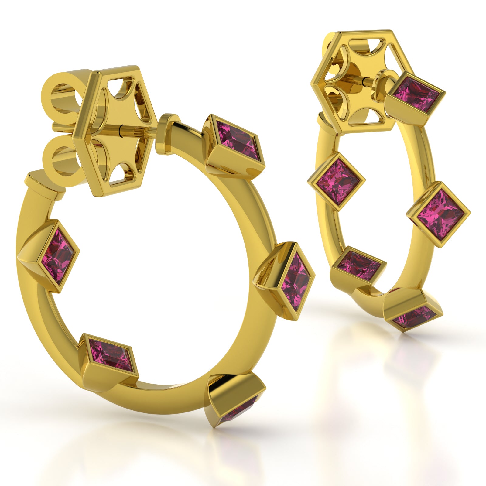 The Mingled Princesses Earrings - Small Hoop - 15mm - 18K / Platinum