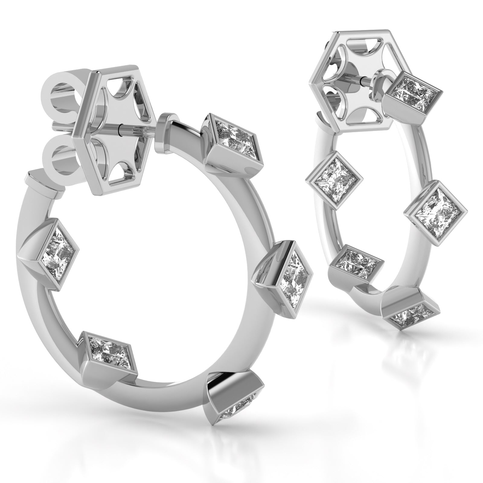 The Mingled Princesses Earrings - Small Hoop - 15mm - 18K / Platinum