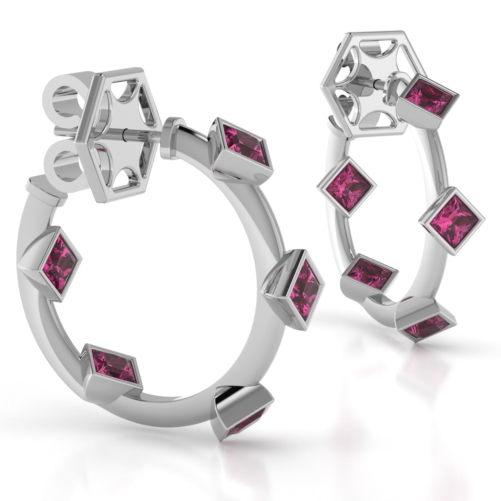 The Mingled Princesses Earrings - Small Hoop - 15mm - 18K / Platinum