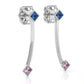 The Mingled Princesses Earrings - Double Princess - 18K / Platinum