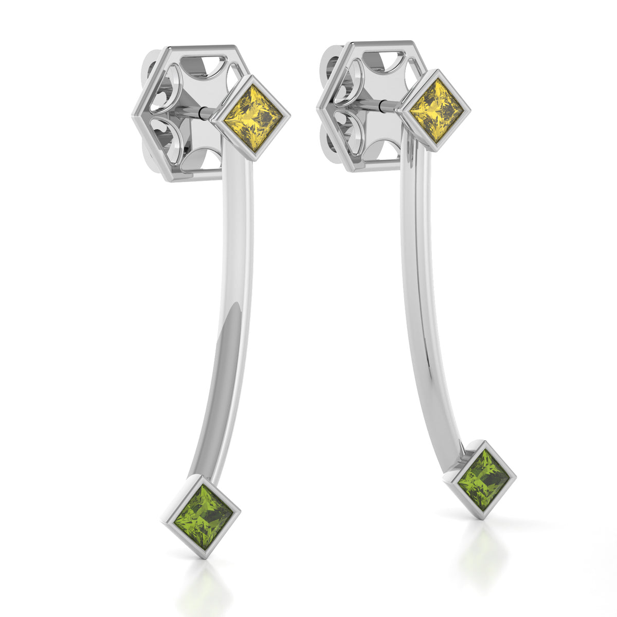 The Mingled Princesses Earrings - Double Princess - 18K / Platinum