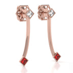 The Mingled Princesses Earrings - Double Princess - 18K / Platinum