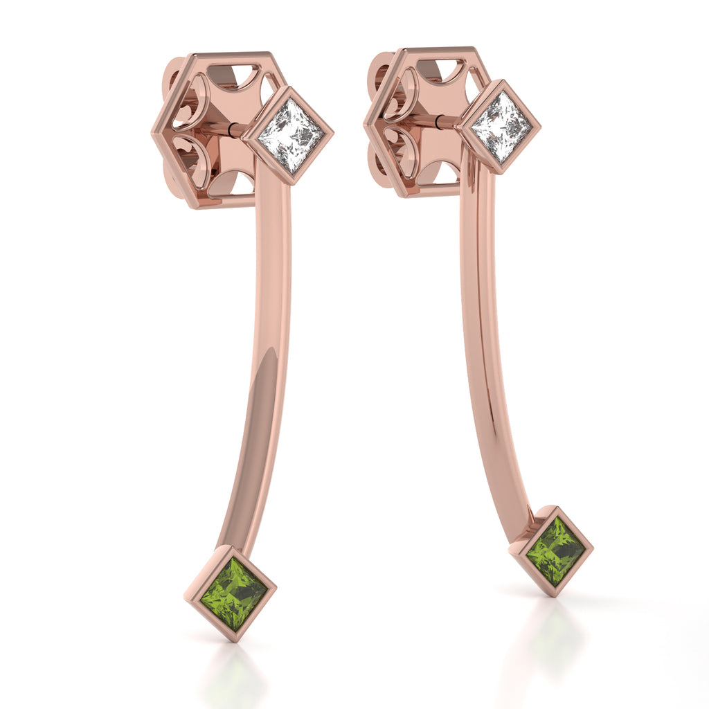 The Mingled Princesses Earrings - Double Princess - 18K / Platinum