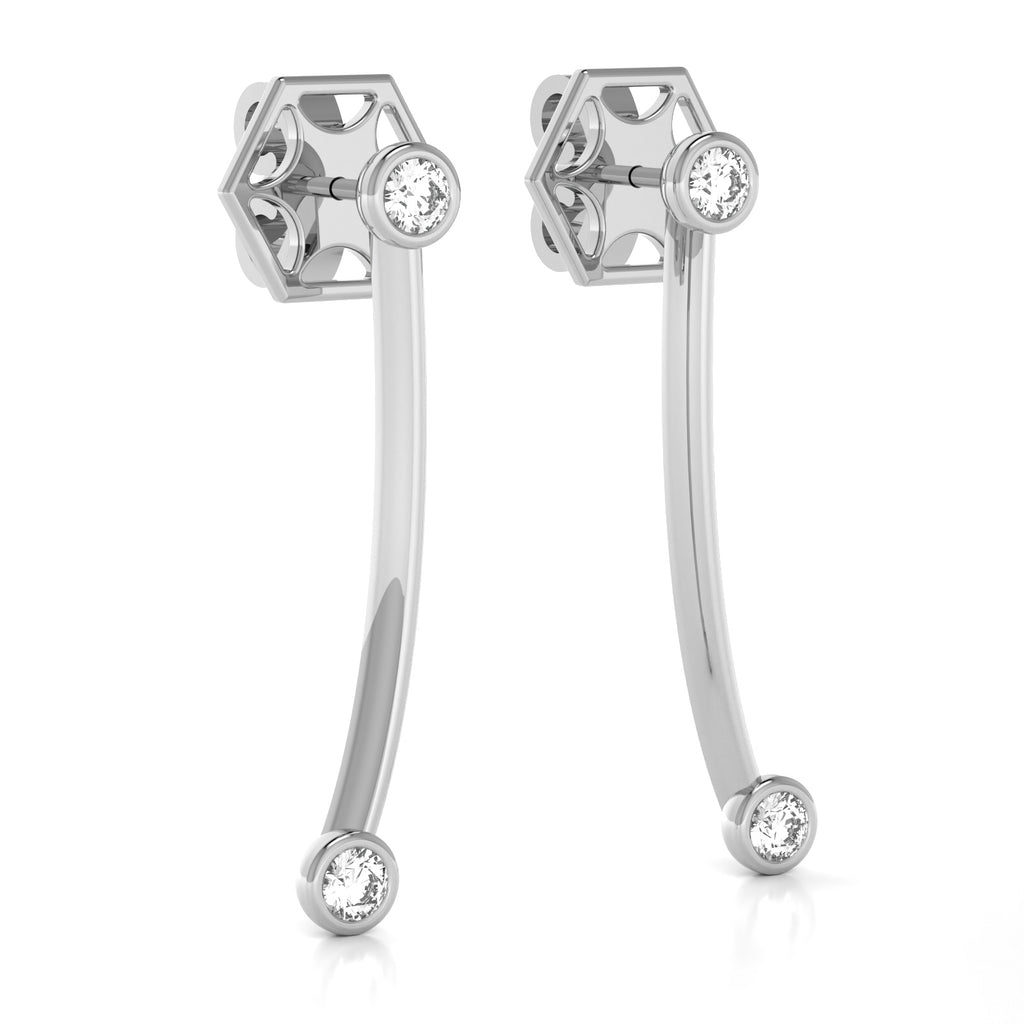 The Mingled Earrings - Double Rounds - 18K / Platinum