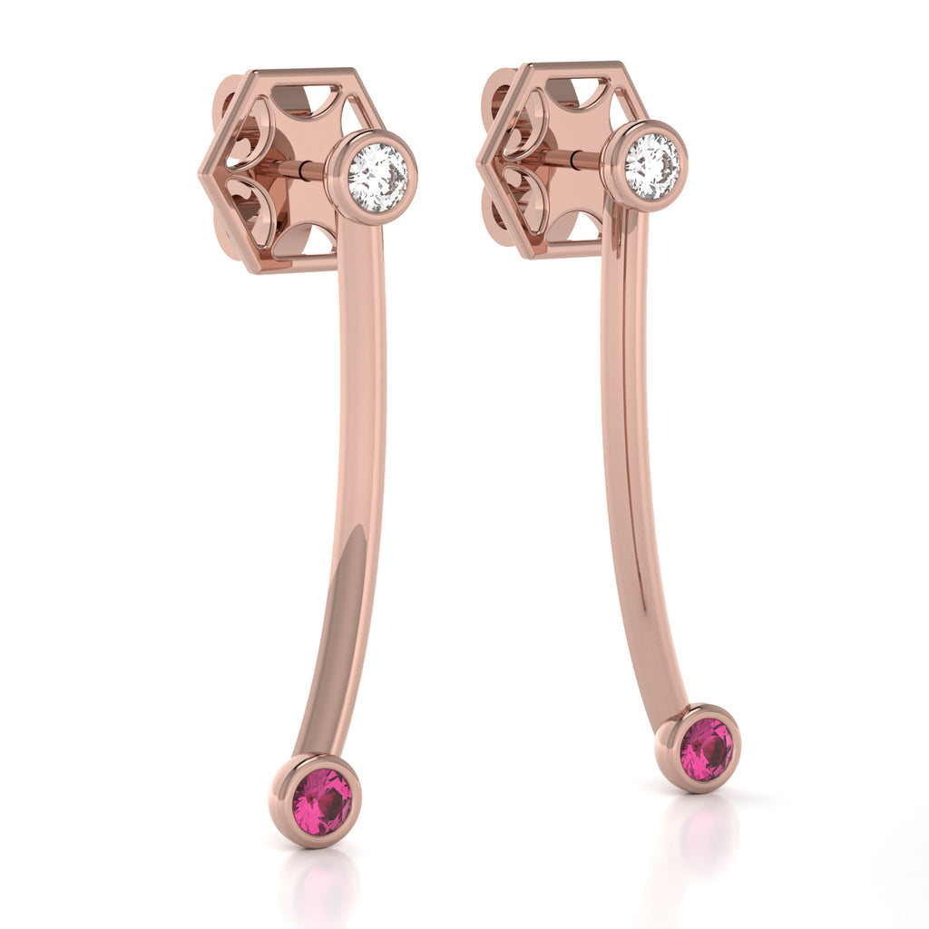 The Mingled Earrings - Double Rounds - 18K / Platinum