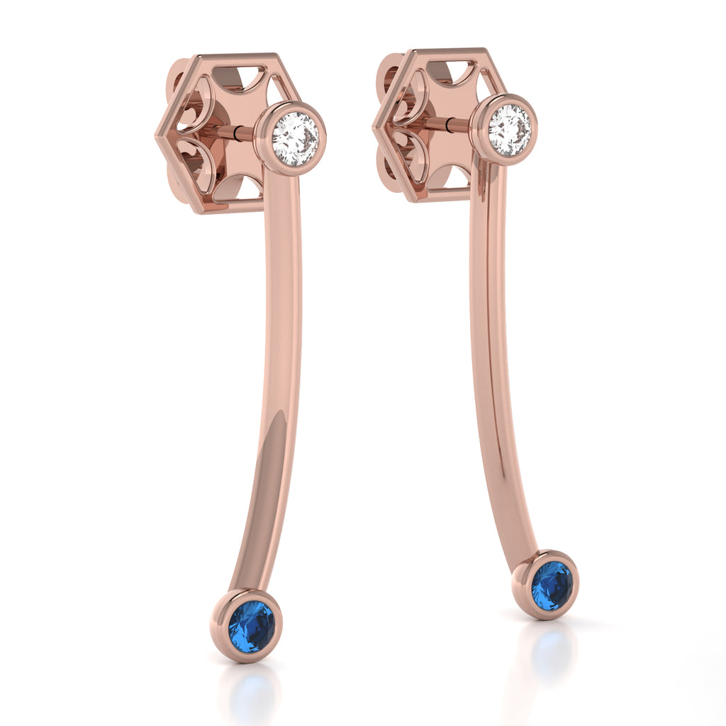 The Mingled Earrings - Double Rounds - 18K / Platinum