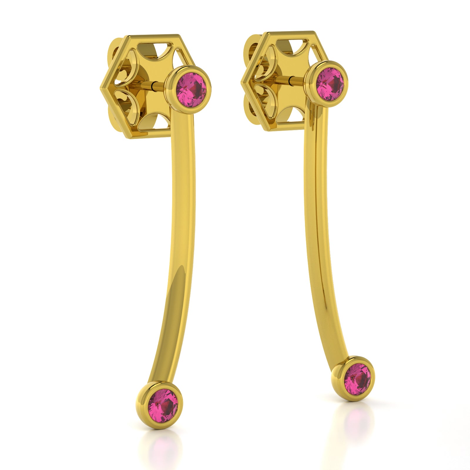 The Mingled Earrings - Double Rounds - 18K / Platinum