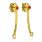 The Mingled Earrings - Double Rounds - 18K / Platinum