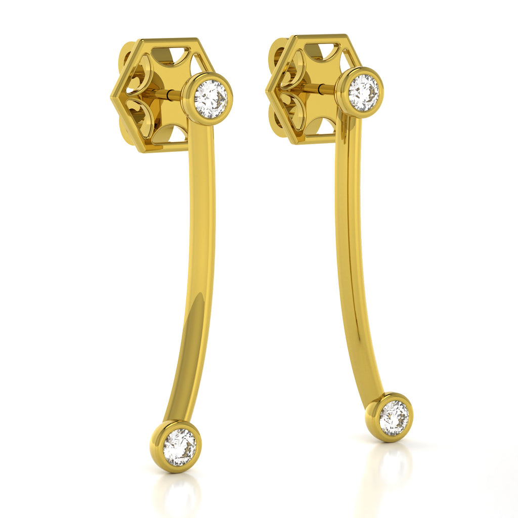 The Mingled Earrings - Double Rounds - 18K / Platinum
