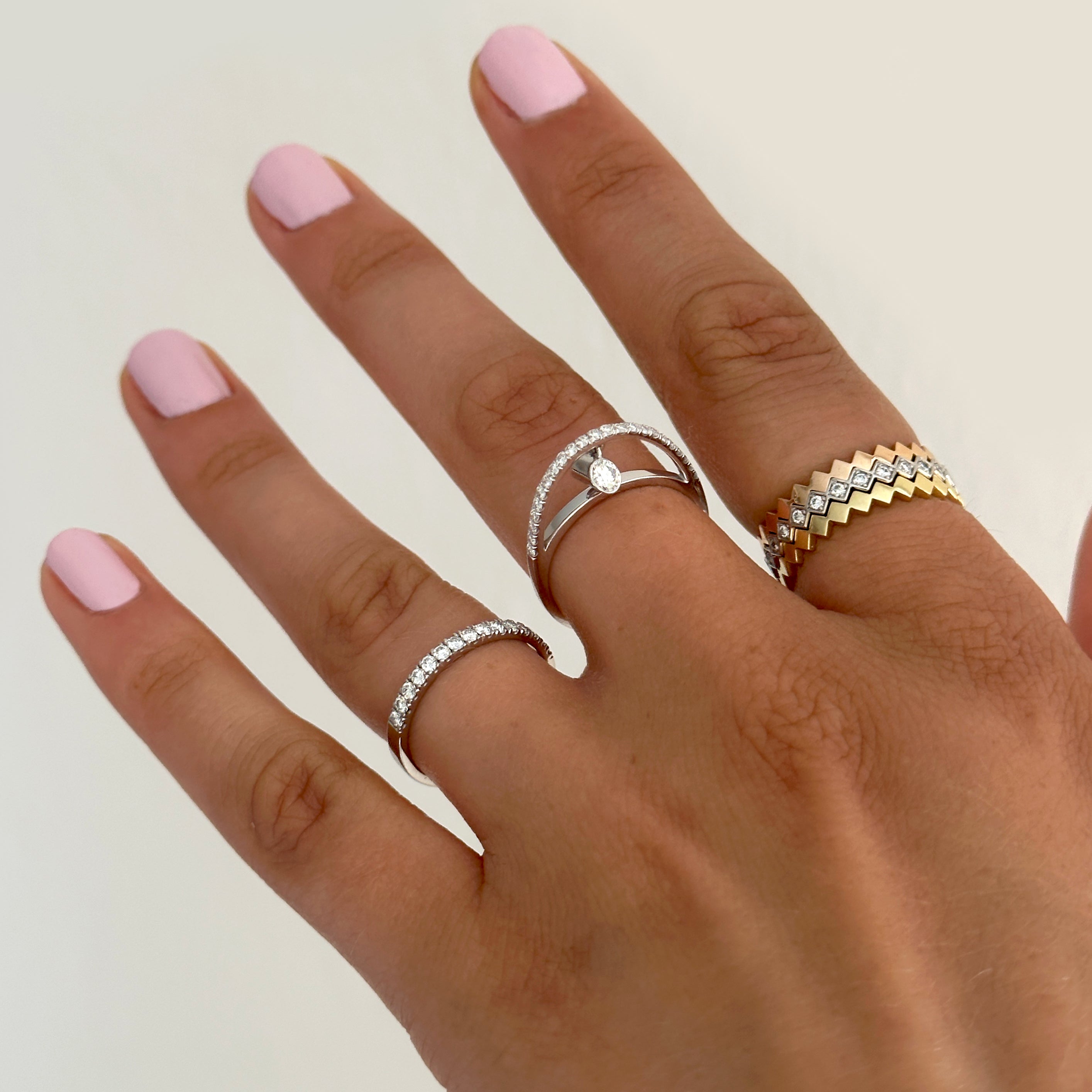 Micro-Pavé Half Eternity Band