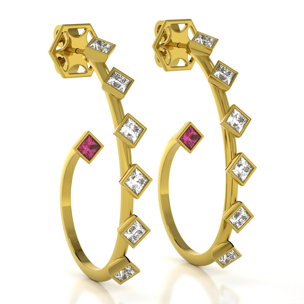 The Mingled Princesses Earrings - Large Size - 18K / Platinum