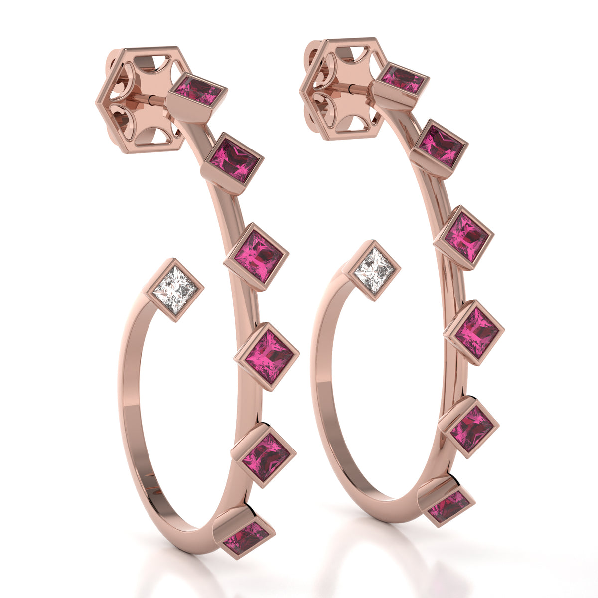 The Mingled Princesses Earrings - Large Size - 18K / Platinum